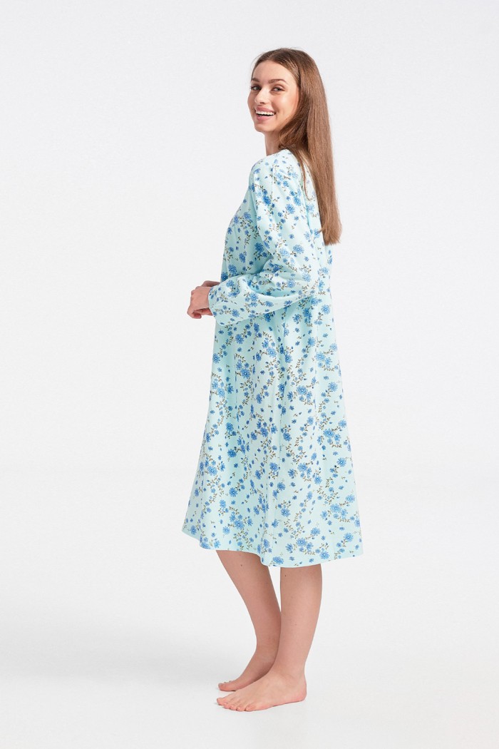 Classic winter nightgown LION Flowers in 4 Shades