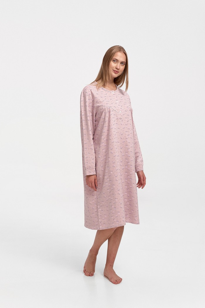 Classic winter nightgown LION Flowers in 4 Shades