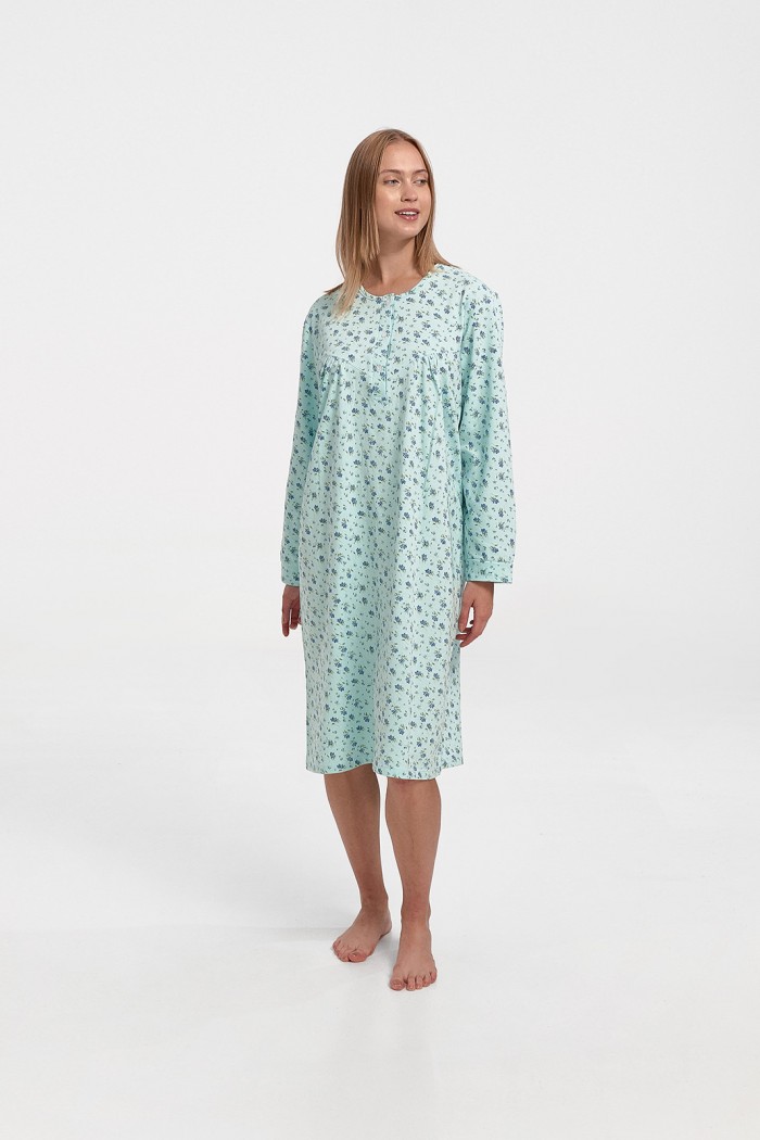 Classic winter nightgown LION Flowers in 4 Shades