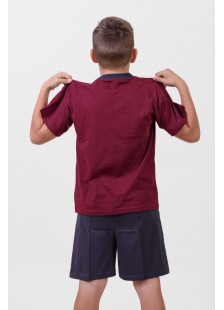 TEENAGER SOMMER PYJAMA JUNGE LÖWE STARK WEINROT