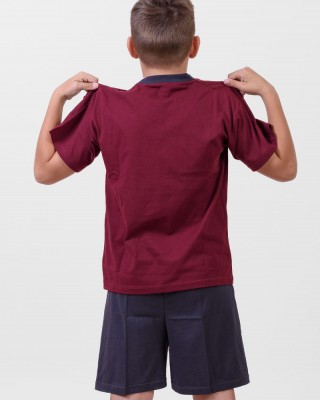 TEENAGE SUMMER PAJAMA BOY LION STRONG BURGUNDY