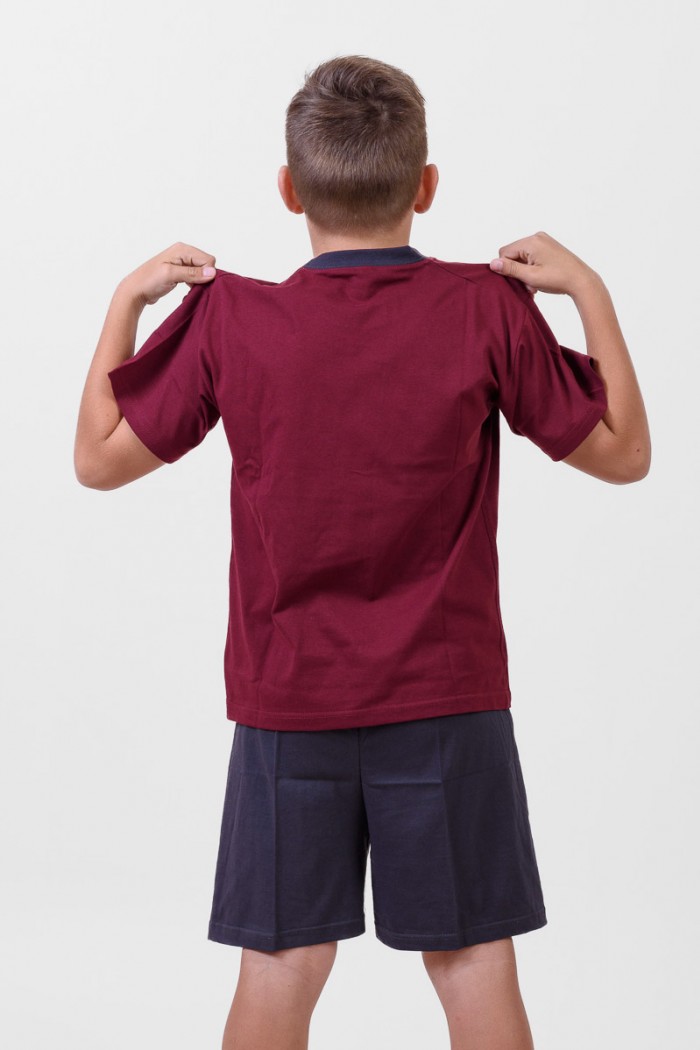 TEENAGE SUMMER PAJAMA BOY LION STRONG BURGUNDY