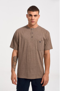 Short-sleeved LION blouse with button and pocket