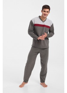 Herren Winterpyjama LION klassisch mit V Herren Winterpyjama LION klassisch mit V