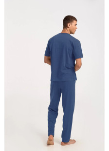 Herren Schlafanzug LION Große Größe Blau Raph