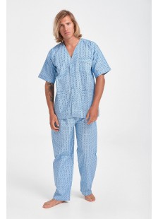 Herren-Pyjama LION mit kurzen Ärmeln und Knöpfen Herren-Pyjama LION mit kurzen Ärmeln und Knöpfen