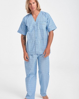 Men's LION short-sleeved pajamas with buttons