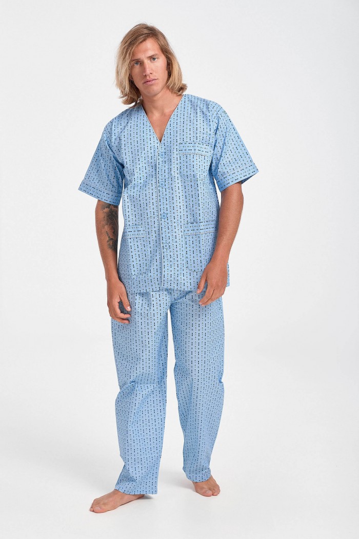 Men's LION short-sleeved pajamas with buttons