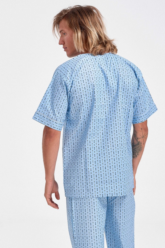 Men's LION short-sleeved pajamas with buttons