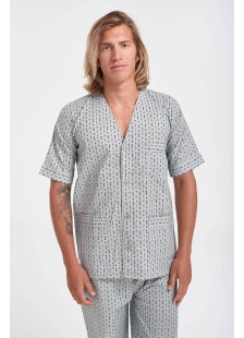Herren-Pyjama LION mit kurzen Ärmeln und Knöpfen Herren-Pyjama LION mit kurzen Ärmeln und Knöpfen