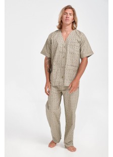 Herren-Pyjama LION mit kurzen Ärmeln und Knöpfen Herren-Pyjama LION mit kurzen Ärmeln und Knöpfen