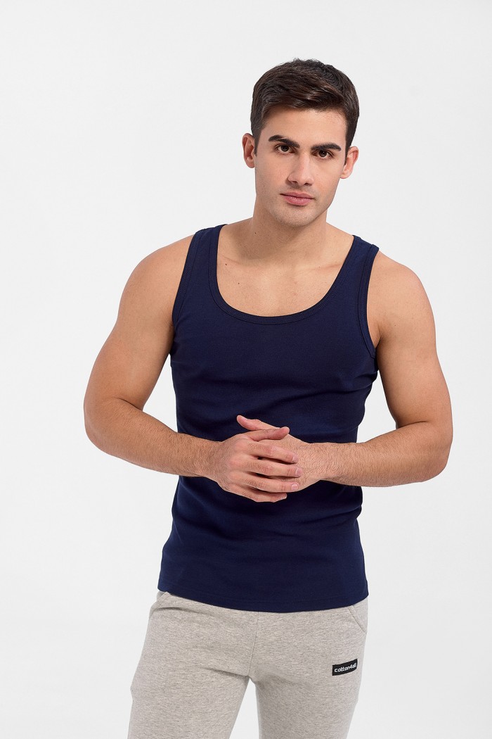 Herrenschal LORD - Randa - 100% Baumwolle - Dunkelblau