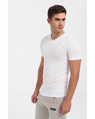 LORD Short-sleeved V-neck jersey - 100% Cotton