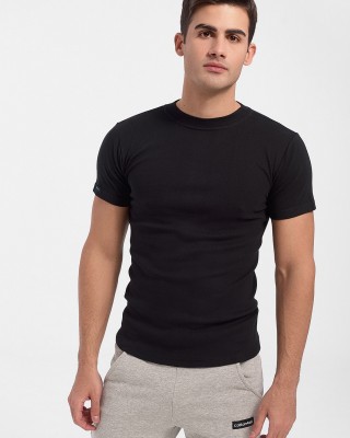 Herren LORD Flanell mit geschlossenem Halsausschnitt 180 Schwarz