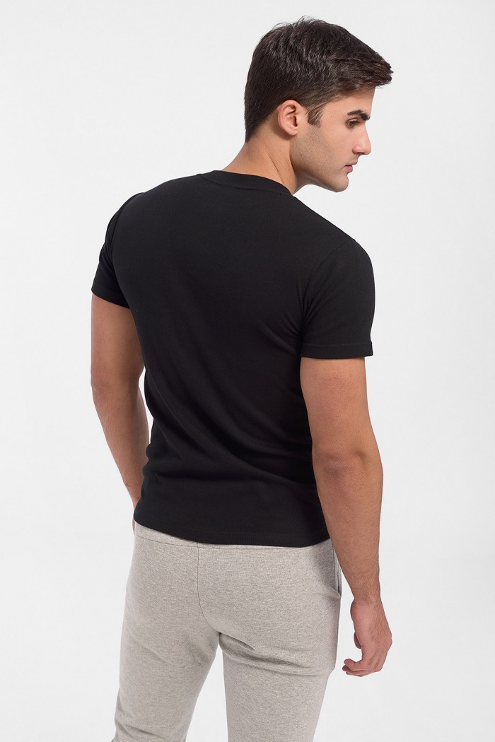 Mens LORD Closed Neck Flannel 180 Black