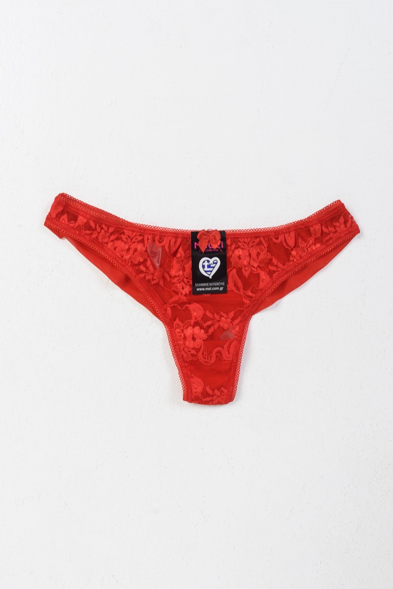 Cotton underwear with lace MEI 1080 RED