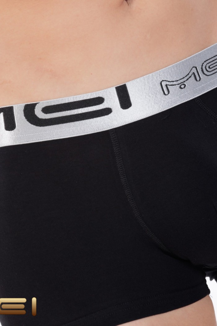 MEN'S BOXER WITH SILVER RUBBER MEI 170 BLACK