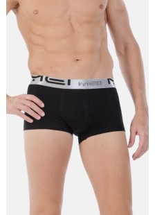MEN'S BOXER WITH SILVER RUBBER MEI 170 BLACK MEN'S BOXER WITH SILVER RUBBER MEI 170 BLACK