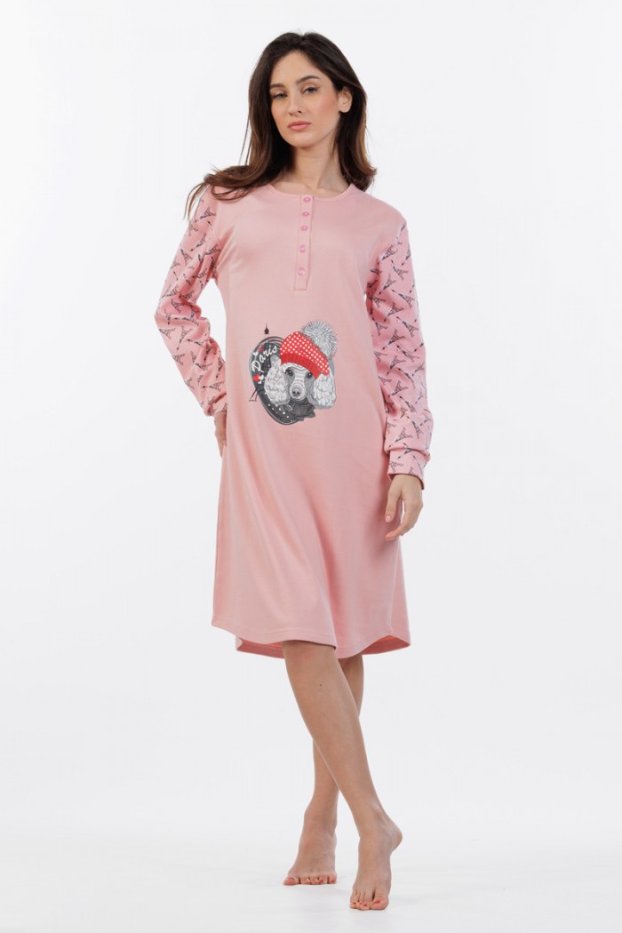 NACHTHEMD AUS BAUMWOLLE MIT KNÖPFEN MEI 822530