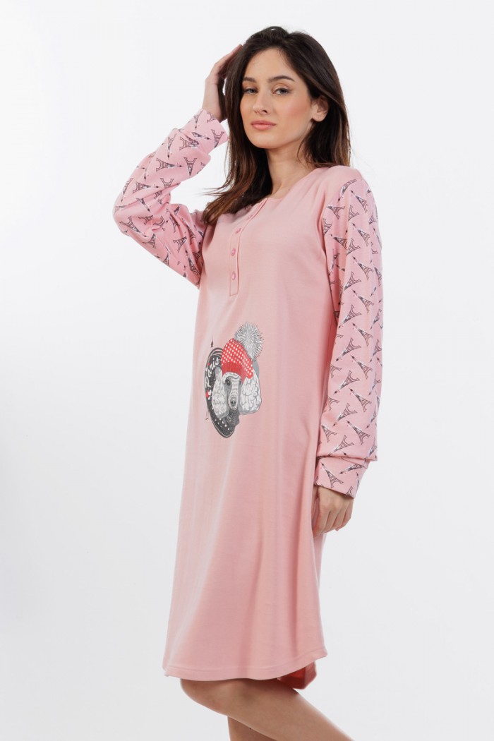 NACHTHEMD AUS BAUMWOLLE MIT KNÖPFEN MEI 822530