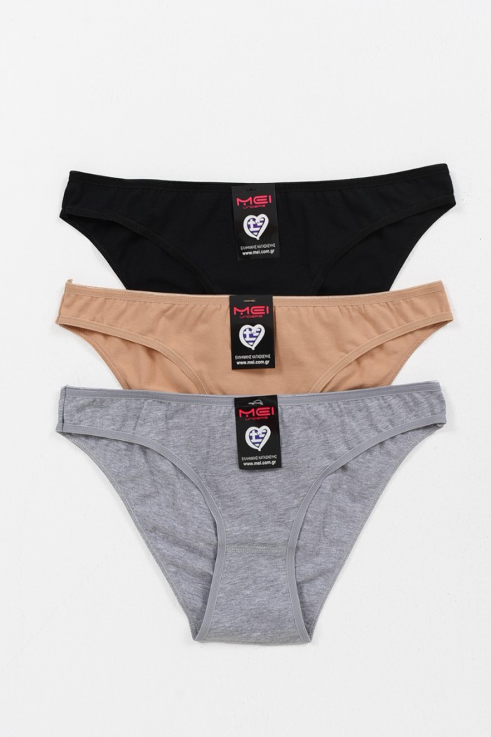 Cotton underwear MEI Slip 2520 3 PACK MULTICOLOR