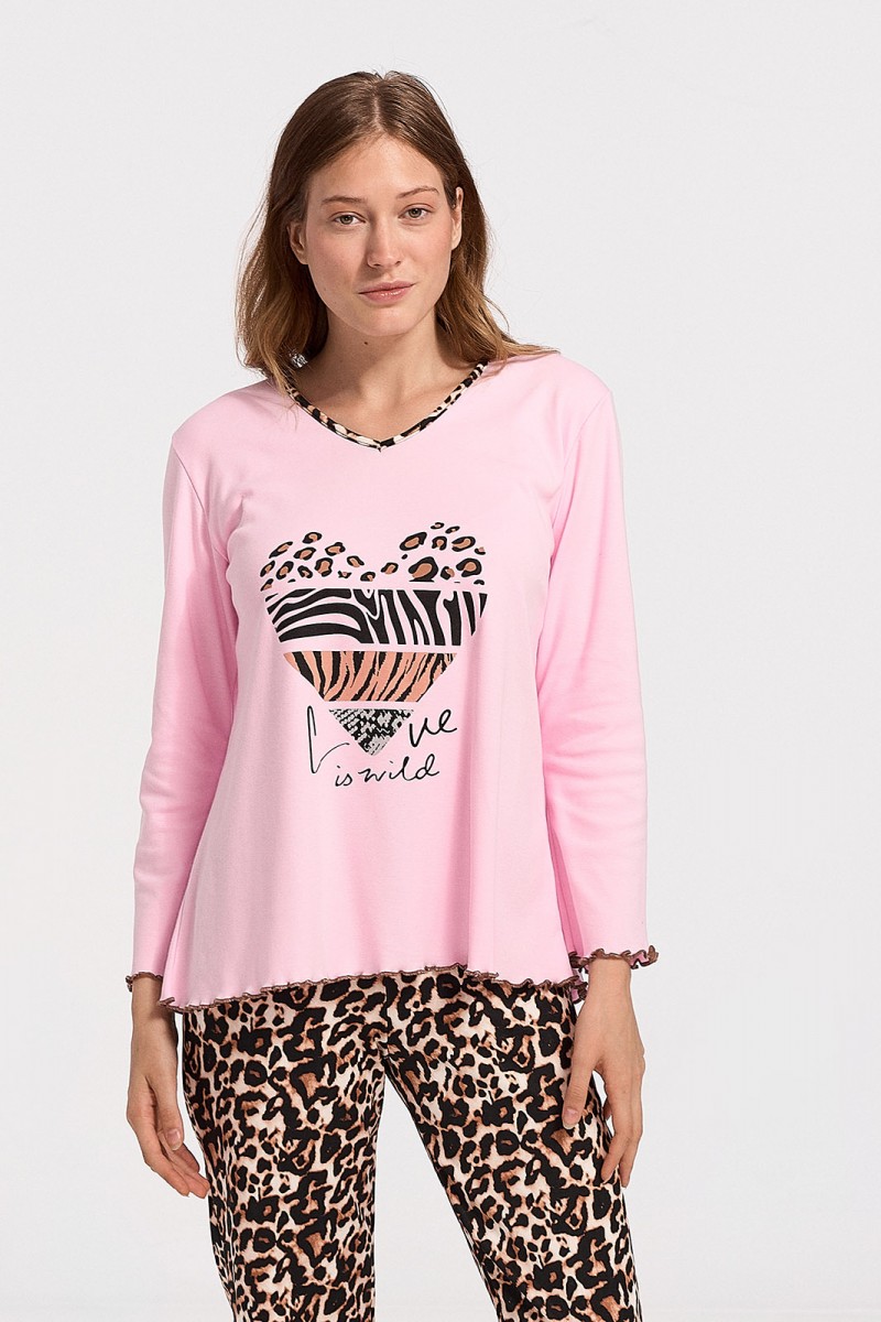Damen Schlafanzug MISS RODI LEOPAR 3674