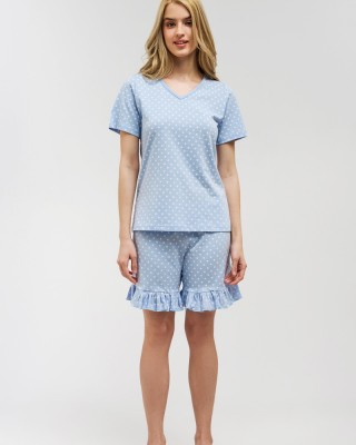 Damen MOUTAKIS Schlafanzug polka dot 4014A