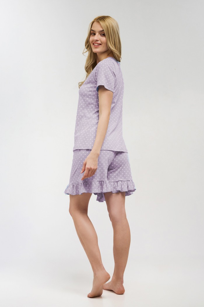 Women's MOUTAKIS pajamas polka dot 4014A LILA