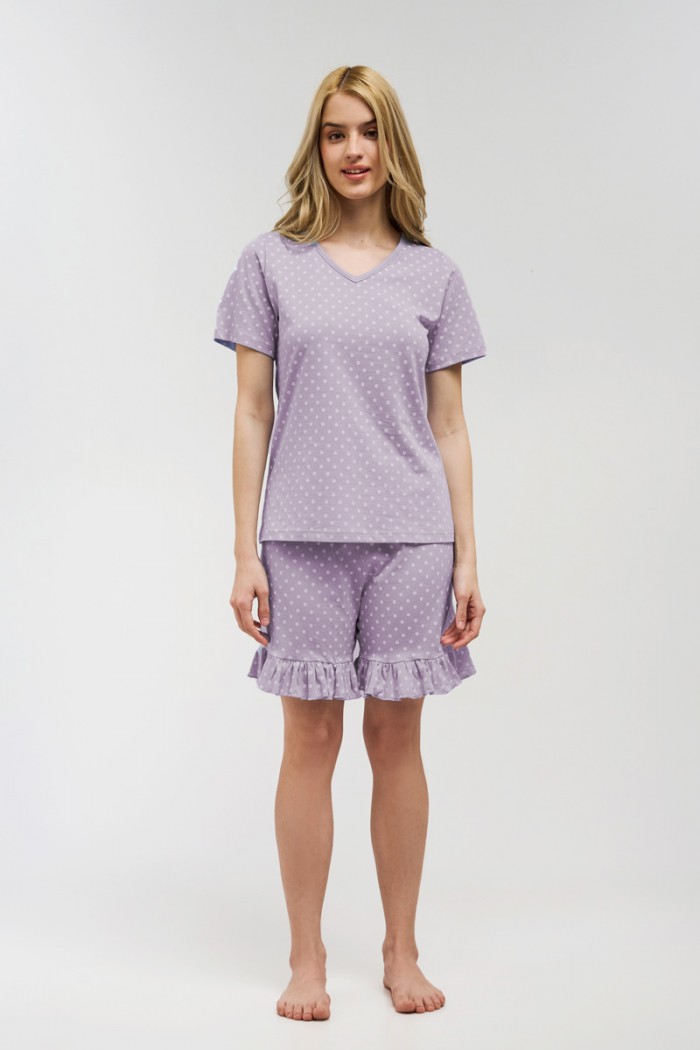Women's MOUTAKIS pajamas polka dot 4014A LILA