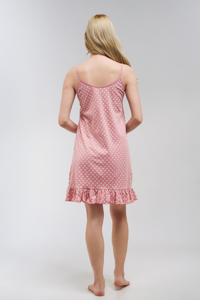Cotton nightgown MOUTAKIS polka dot 4014B