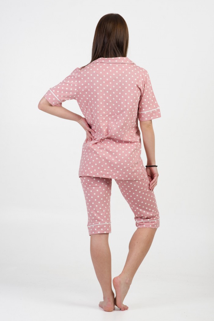 Women's pajamas with buttons MOUTAKIS 4016G ROZ
