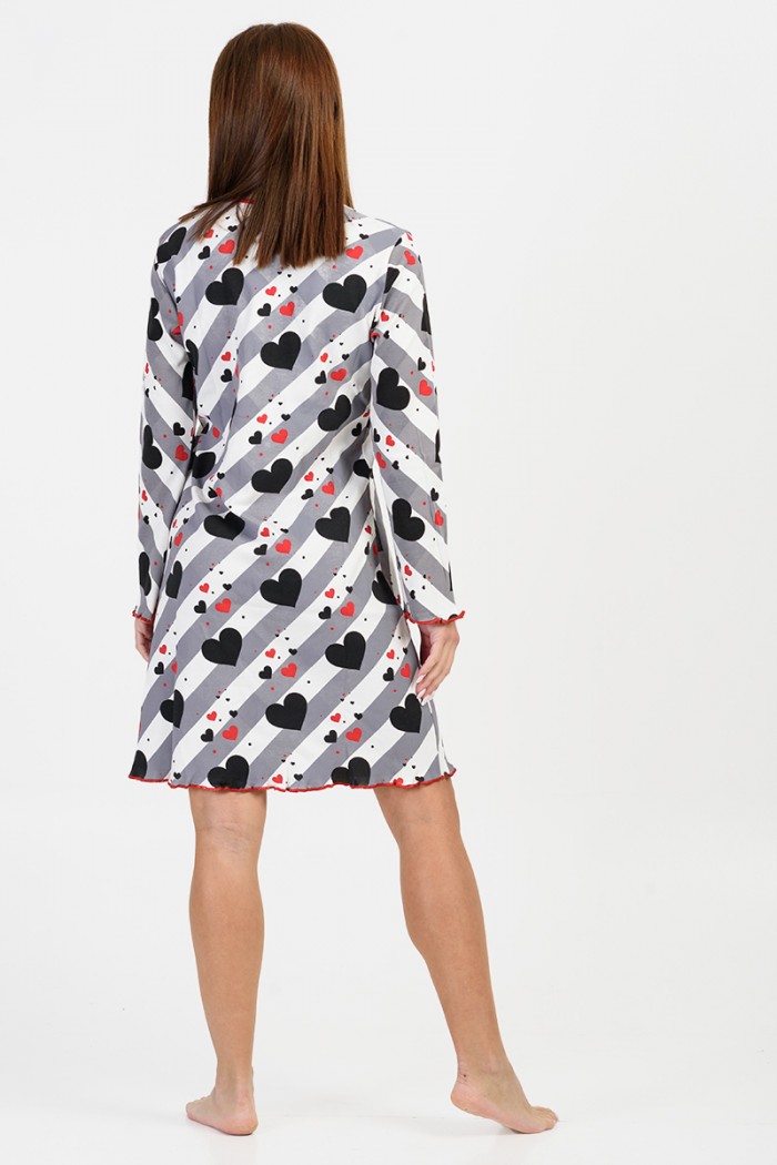 Winter Nightgown with buttons MOUTAKIS 4076C