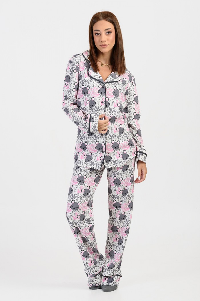 Women's Pajama with buttons MOUTAKIS 4084A