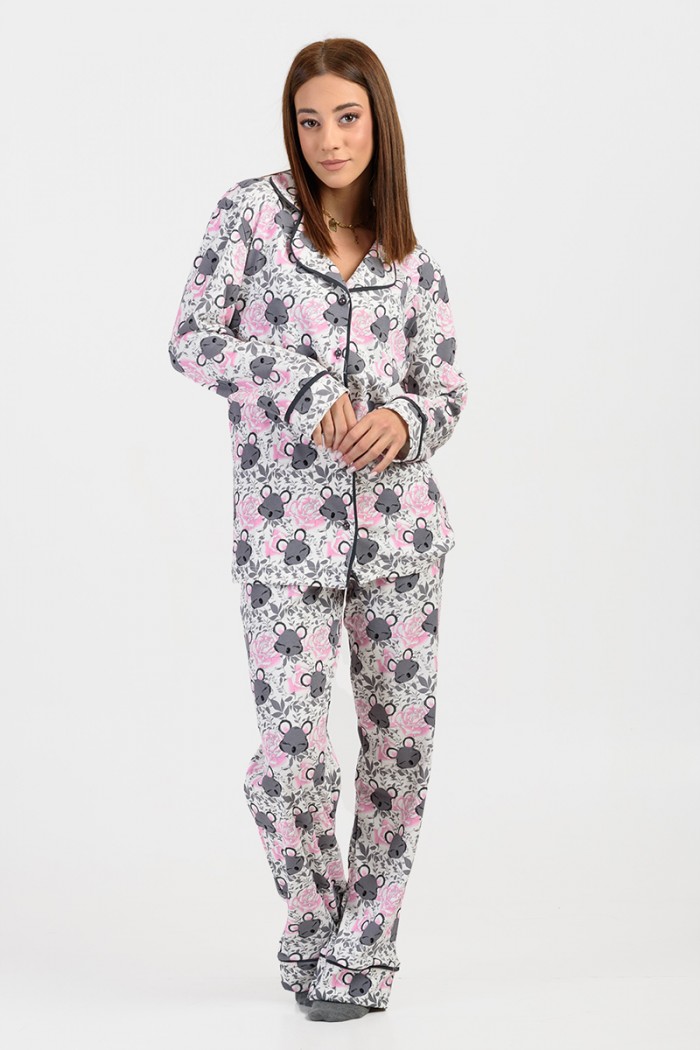 Women's Pajama with buttons MOUTAKIS 4084A