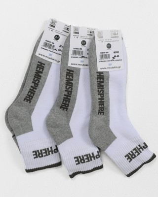 MOUTAKIS HEMISPHERE 3 PACK semi-fitted sports socks WHITE