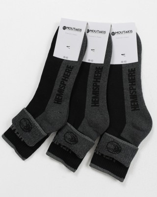 MOUTAKIS HEMISPHERE 3 PACK BLACK semi-fitted sports socks MOUTAKIS HEMISPHERE 3 PACK BLACK