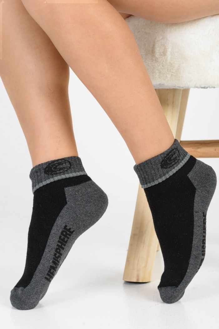 MOUTAKIS HEMISPHERE 3 PACK BLACK semi-fitted sports socks MOUTAKIS HEMISPHERE 3 PACK BLACK