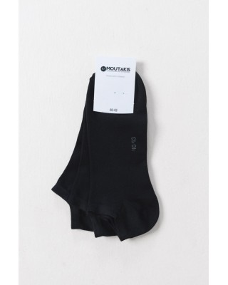 SHORT SOCKS SOSONIA MOUTAKIS 3 PACK WHITE BLACK