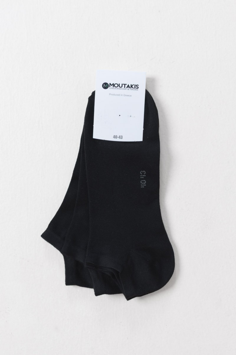 SHORT SOCKS SOSONIA MOUTAKIS 3 PACK WHITE BLACK