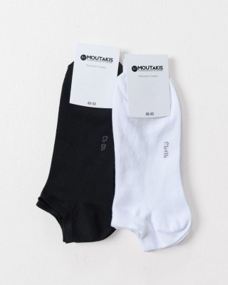 SHORT SOCKS SOSONIA MOUTAKIS 3 PACK WHITE BLACK