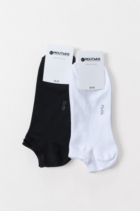 SHORT SOCKS SOSONIA MOUTAKIS 3 PACK WHITE BLACK