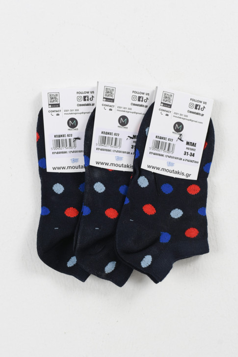 Children's short socks girl MOUTAKIS 3 Pack Navy Poua