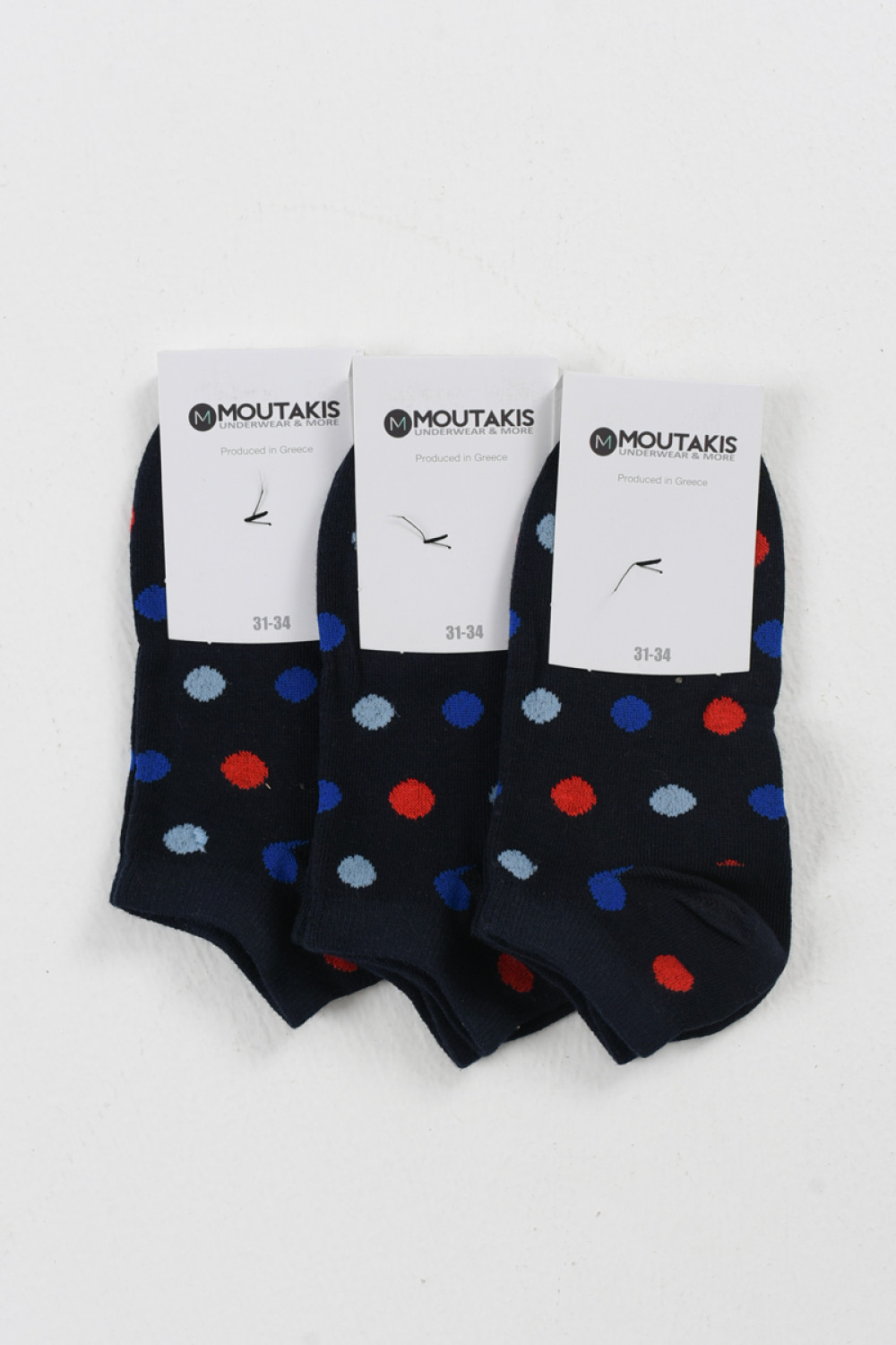 Kinder Kurzsocken Mädchen MOUTAKIS 3er Pack Navy Poua