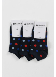 Kinder Kurzsocken Mädchen MOUTAKIS 3er Pack Navy Poua