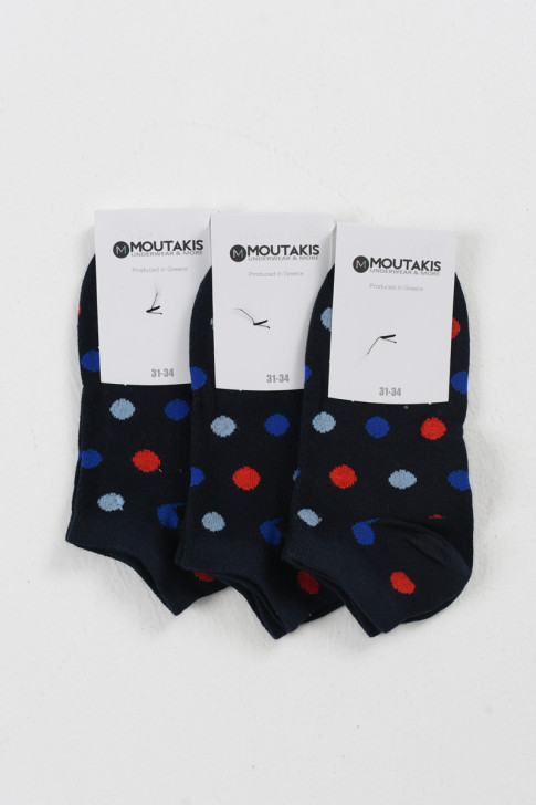 Children's short socks girl MOUTAKIS 3 Pack Navy Poua
