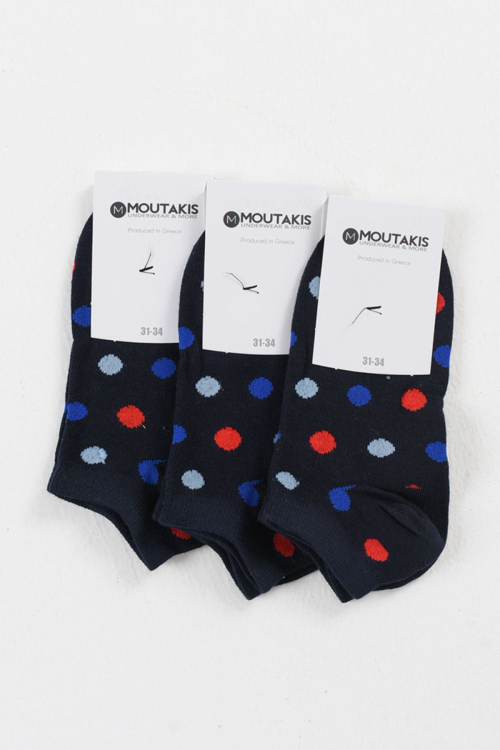 Kinder Kurzsocken Mädchen MOUTAKIS 3er Pack Navy Poua