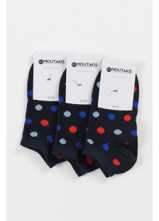 Kinder Kurzsocken Mädchen MOUTAKIS 3er Pack Navy Poua
