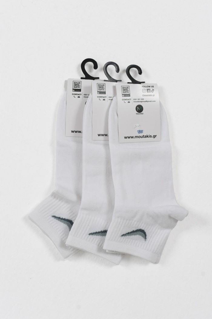MOUTAKIS 3 Pack LOGO semi-fitted socks White