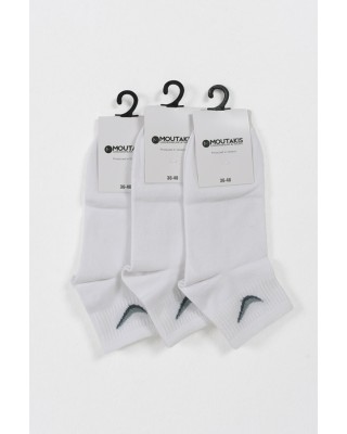MOUTAKIS 3 Pack LOGO semi-fitted socks White