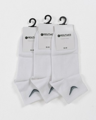 MOUTAKIS 3 Pack LOGO semi-fitted socks White